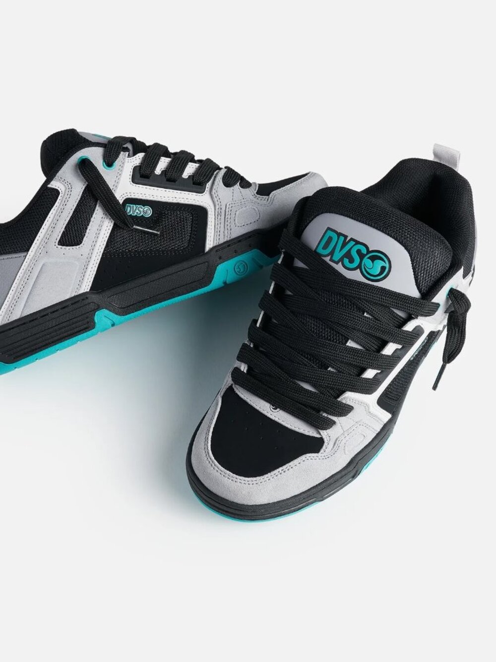 DVS Shoes Comanche in Grey / Black / Teal, Size 14